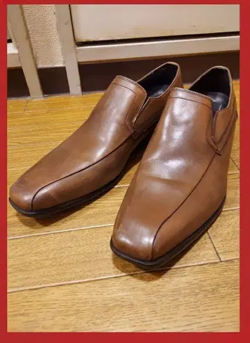 가죽 슬립온 로퍼 (브라운) 가죽 신발 천연 가죽