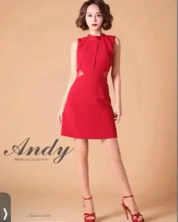 Andy 빨간색 백 오픈 드레스
