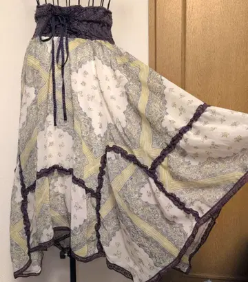 axesfemme 비대칭 플레어 롱 스커트