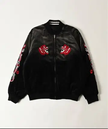 ADAMPATEK 에이징 가공 벨로아 리버서블 스카잔