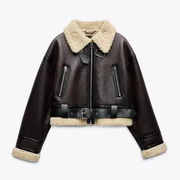 ZARA 숏 기장 더블 페이스 자켓 무스탕 L