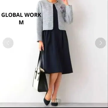 GLOBAL WORK 노카라 자켓 원피스 세트 글로벌 워크