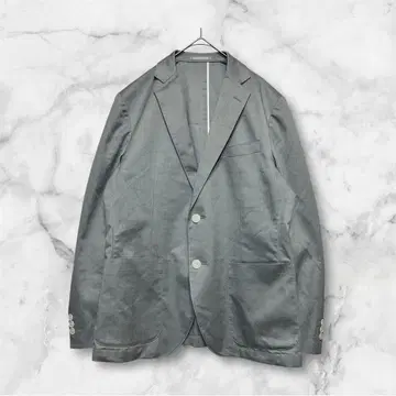 파쪼 테일러드 자켓 라이트 그레이 무지 심플 버튼 화이트 M