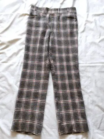 빈티지 USA 체크 울 플레어 팬츠 Talon 지퍼 70's