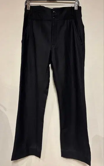 ANN DEMEULEMEESTER 와이드 슬랙스 울 S 블랙