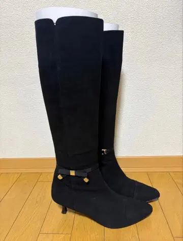 STRAWBERRY FIELDS 스웨이드 롱 부츠 블랙 24.5cm