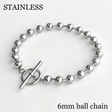 새상품 만텔 볼 체인 팔찌 6mm 스테인리스 316L
