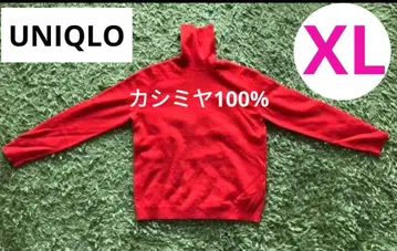 UNIQLO 캐시미어 100% 터틀 니트 스웨터 XL 빨간색