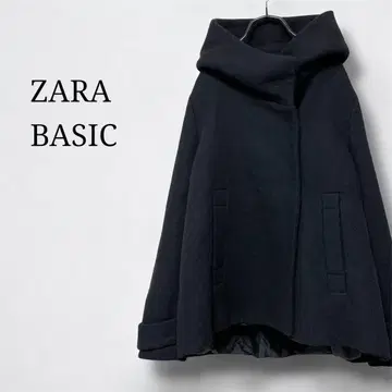 ZARA BASIC 자라 베이직 (M) 후드 부착 울 숏코트 블랙