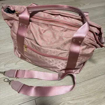 핑크 나일론 보스턴 백