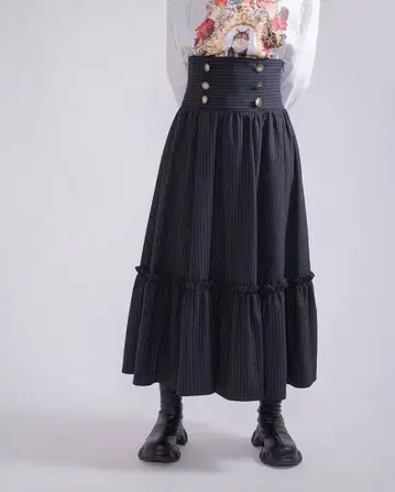 앤드 엘르 스트라이프 코르셋 스커트