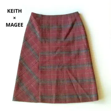 KEITH x MAGEE 울 트위드 스커트 미디 기장 아일랜드 원단