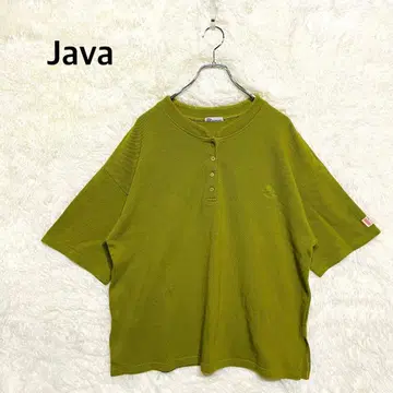 자바 반팔 피케 셔츠 앞 버튼 레귤러 카라 슬릿 L 사이즈