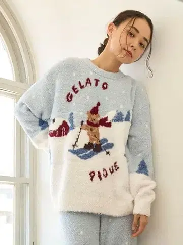 gelato pique 스키 베어 자카드 풀오버