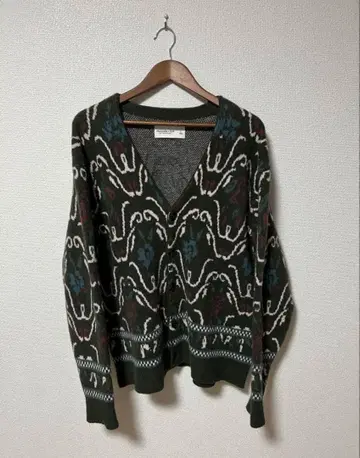 [ Abercrombie&Fitch ] 가디건 올 패턴 그린 카키