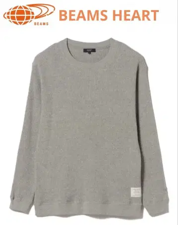 BEAMS HEART 기모 와플 크루넥 티셔츠