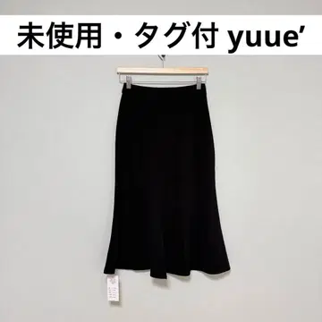 [ 미사용 택 포함 ] yuue 무릎 아래 스커트 블랙  오피스 데이트