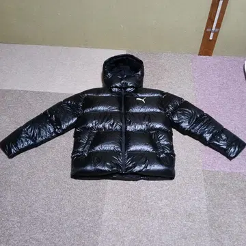 극육후 PUMA 눕시형 다운 자켓 후드 블랙 Y2K