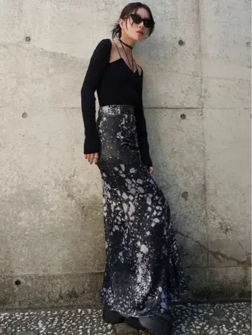 그램립스 레오파드 CRASH VELOUR 머메이드 스커트