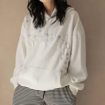 ulysses 후드티 로고 자수 화이트 후드 별