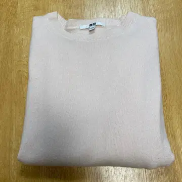UNIQLO 베이지 캐시미어 니트 M 핑크 워셔블