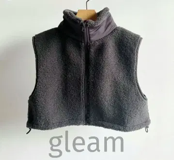 글림 숏 보아 자켓 차콜 그레이