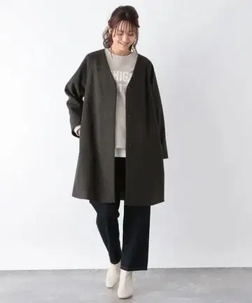 가벼운 스트레치 노카라 코트