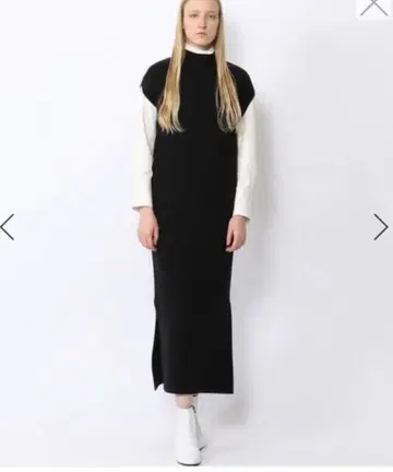 CABaN 코튼 캐시미어 슬리브리스 롱 드레스