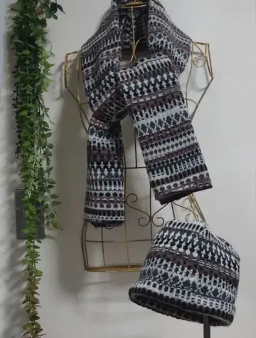 [ MISSONI ] 이탈리아 니트 스톨 머플러 & 모자 세트