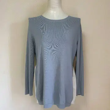 [MICHEL KLEIN] 직물 도킹 풀오버 [38] 라이트 블루 그레이