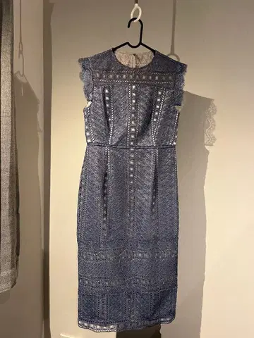 레이스 드레스 블루 사이즈 38 결혼식