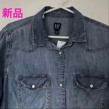 택 포함 새상품 GAP 여성용 데님 셔츠 긴팔 셔츠 정가 5900엔