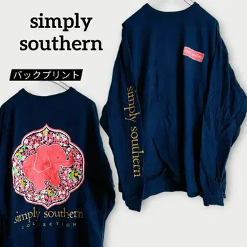 긴팔T 백 프린트 긴팔 티셔츠 XL 네이비 남녀 공용 로고 코끼리