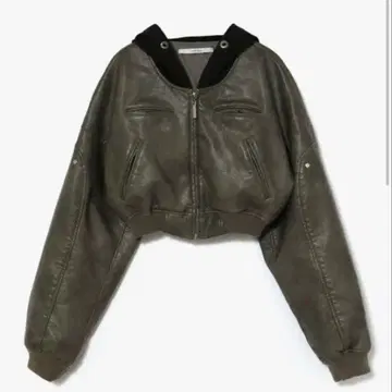 theredthread S leather jacket cropped