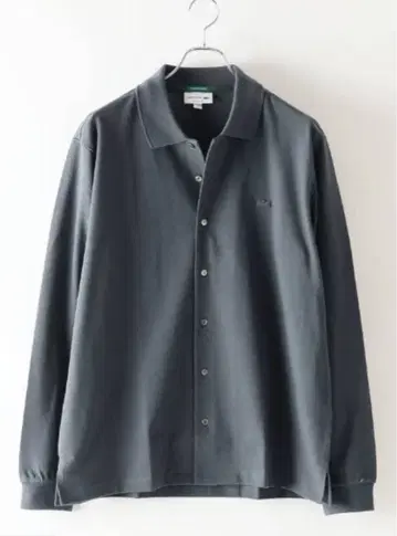 LACOSTE 다크 그레이 긴팔 피케 셔츠