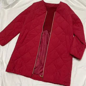 퀼팅 코트 자켓 빨간색 M