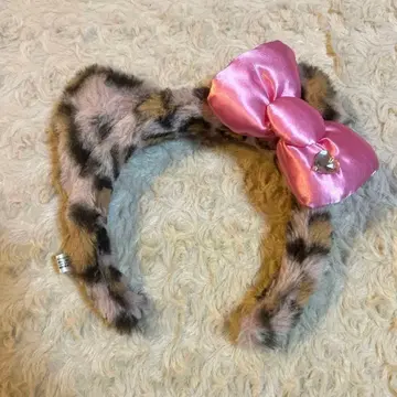 USJ 키티 레오파드 무늬 머리띠 핑크