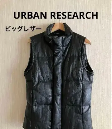 새상품급 어반 리서치 돈피 가죽 다운 베스트 W 지퍼 남성용 38 블랙