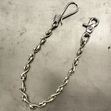 놋쇠 백동 S자 10mm 지갑 체인 빈티지 실버 코일 감기