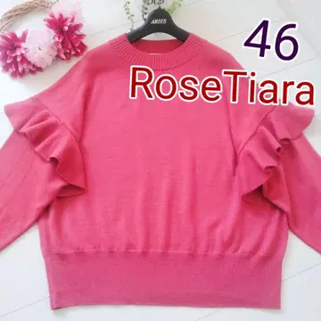 RoseTiara 로즈 티아라 사이즈 46 핑크 프릴 루즈핏 니트