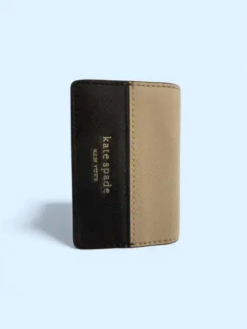 케이트 스페이드 3단 폴더형 지갑 블랙/베이지