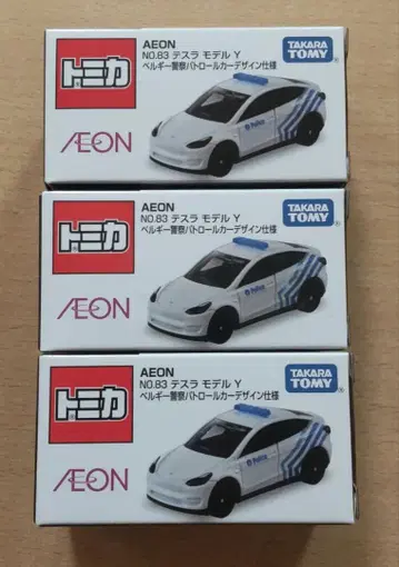 토미카 3대 이온 한정판 NO.83 테슬라 모델 Y 벨기에 경찰 순찰차