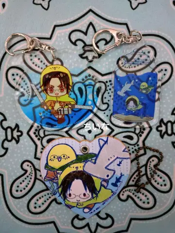 진격의 거인 그래프 아트 한지 진격의 공상 거인 수족관 아크링 키링 세트