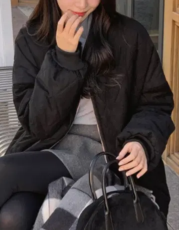 블랙 퀼팅 자켓