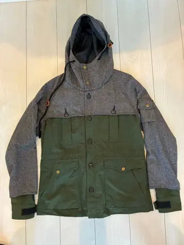 SLAP SHOT 후드 부착 올리브 그린 마운틴 후드티