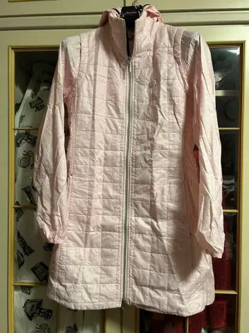 퀼팅 후드 부착 자켓 핑크