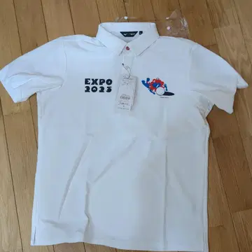 미즈노 엑스포 2025 피케 셔츠 XL 화이트 미야쿠미야쿠