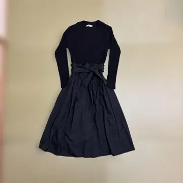 [ 새상품 ] 나노 유니버스 리본 벨트 도킹 원피스 F 사이즈 블랙