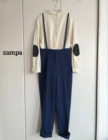 새상품급 zampa 네이비 서스펜더 팬츠