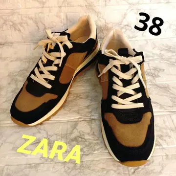 [ 미사용 새상품!! ] ZARA 스니커즈 블랙/브라운 38